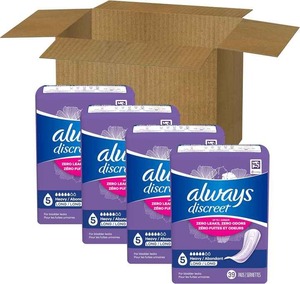 Always Discreet Solid Pattern Adult Incontinence Pads for Women Heavy Absorption Long Length Postpartum 156 CT ODM Everyday - Product Image 1