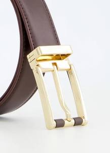 Vente en gros de ceintures personnalisées OEM ceintures de luxe de haute qualité pour hommes en cuir véritable avec boucle ardillon de bonne qualité logo personnalisé - Product Image 2