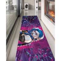 Karpet Cetak Arcane Lovers, Karpet Cetak Digital Modern Jinx dan Ekko, Karpet Lembut Nonwoven