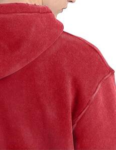 Haute qualité 380 Gsm Vintage goutte épaule poids lourd pierre acide lavage coton mélangé à capuche pour hommes - Product Image 4