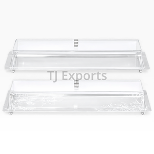 Serveur à chocolat en acrylique à motif floral avec couvercle transparent pour une présentation élégante des sucreries et des tables festives - Product Image 2