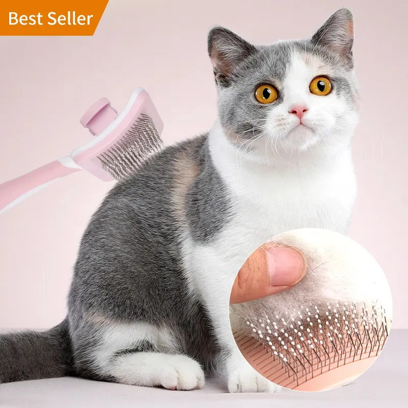 1 Key Remove Remove Dog And Cat Cleaning Stainless Steel Hair Handle Massage Comb Pet Grooming Comb Hair Cat Brush Wholesale