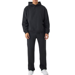 ชุดวอร์มมีฮู้ดและกางเกงขาบานแบบเรียงซ้อนมีซิปชุดสองชิ้นโอเวอร์ไซส์สำหรับผู้ชาย - Product Image 3