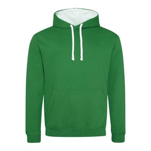 Sweat à capuche personnalisé en coton 100% écologique pour homme, avec broderie contrastée de qualité supérieure, blanc - Product Image 3