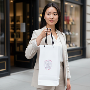 Sac de shopping en papier kraft avec poignée en corde de coton, style classique, impression offset personnalisée, matériaux recyclés, usage domestique - Product Image 5