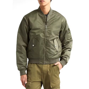 Men Vintage Sustainable Leather Bomber Jacket Wholesale Windbreaker Bomber Jacket Best Design Sublimation Custom Bomber Jacket - Product Image 1