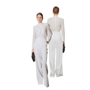 Pantalones de pierna recta Tela de buena calidad con cortina para señora de la Oficina Diseño de lujo Embalaje personalizado Fabricante de Vietnam - Product Image 4