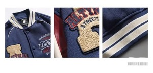 Veste de campus pour homme, automne, broderie en chenille, style baseball, varsity, fermeture éclair, col montant, respirante, vente en gros pour le Pakistan - Product Image 4