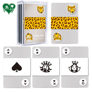 Animal leopardo plástico transparente naipes transparentes cartas de póquer - Product Image 2