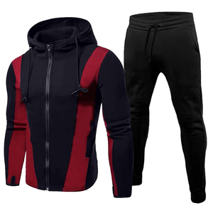 Ensembles de survêtement pour hommes personnalisés en polyester et coton solide, fabrication OEM, vêtements de sport de haute qualité, ensemble de jogging, vêtements en gros - Product Image 3
