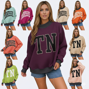 Sweat-shirt à col montant pour femme, vêtement décontracté d'hiver, matière polyester/coton, respirant, impression personnalisée sur le devant, uni, coupe ample - Product Image 6