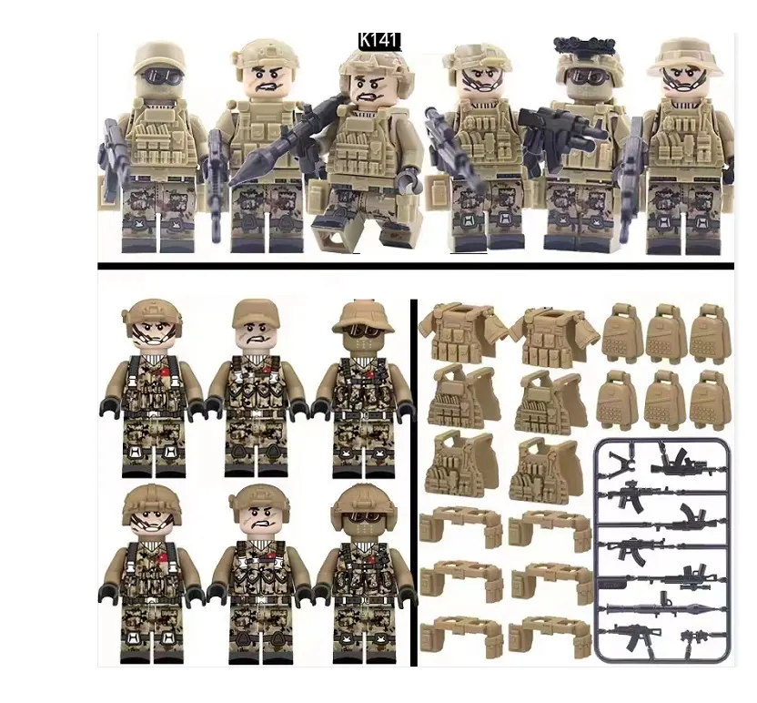 Top Seller Army Men Toy Soldiers Guns and Weapons Army Military Backpacks Other Block Toys for legoing