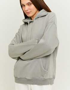 เสื้อฮู้ดดี้ผู้หญิงดีไซน์ใหม่ สีเบจ ทรงหลวม ไหล่ตก ผ้าไม่ยับ ระบายอากาศดี ล้างสีแบบแอซิด สไตล์ไฮสตรีท - Product Image 3