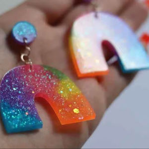 Pendientes de Resina Bordados a Mano, Joyería de Moda de Acero Inoxidable para Mujeres y Niñas, Estilo Clásico para Bodas, Alta Calidad - Product Image 1