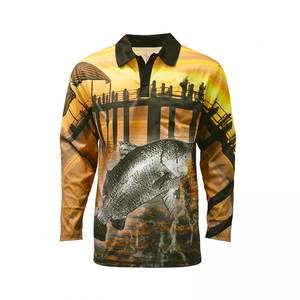 Camiseta de Pesca de Manga Larga, 100% Poliéster, Transpirable, de Secado Rápido, UPF 50, con Estampado Digital - Product Image 1