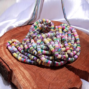 Hot Selling AAA Grade Multi Disco Opal Smooth <b>Heishi</b> <b>Beads</b> Fashionable Tyre Shape for Jewelry Necklace Making Best Stone <b>Beads</b> - Product Image 2