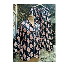 Conjunto de pijama de algodón de tigre negro, ropa de dormir suave para el verano, regalo perfecto para ella - Product Image 1
