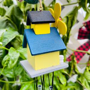 YEEYAYA casa fatta a mano in legno vento carillon giardino fornisce vento Spinner scultura - Product Image 3