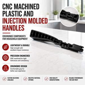 Poignées ergonomiques en plastique usinées CNC et moulées par injection pour équipements ménagers - Product Image 2