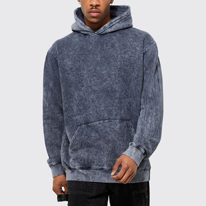 Sweat à capuche d'hiver en molleton de coton personnalisé de haute qualité pour homme, unisexe, coupe classique, pull-over avec logo brodé, vierge, épais - Product Image 1