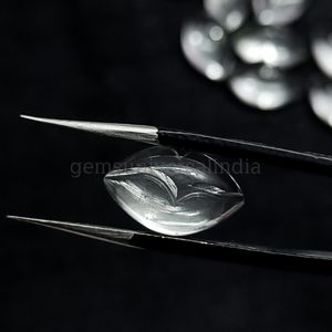 Cuentas talladas sueltas con forma de labios lisos de cuarzo de cristal Natural, abalorios sueltos de lujo hechos a mano de 15x9mm para la fabricación de joyas, precio a granel - Product Image 2