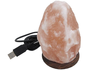 Pure Quality Night Himalayan Salt <b>Lamp</b> USB Natural Himalayan Mini Salt <b>Lamp</b> <b>Wooden</b> <b>Base</b> for Room Decoration Hand Carved - Product Image 5