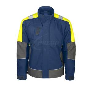 เสื้อแจ็คเก็ตทำงานฤดูหนาวแบบใหม่ โลโก้สั่งทำได้ ระบายอากาศได้ดี ใส่ได้ทั้งชายและหญิง มองเห็นได้ชัดเจน คอตั้ง ผ้าฝ้ายแคนวาสแบบเรียบ ด้านหน้าเรียบ สำหรับงานจัดเลี้ยง - Product Image 6