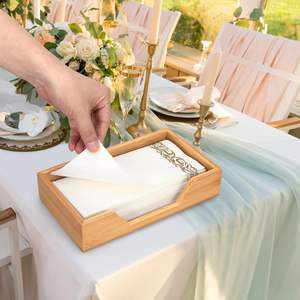 Caja de pañuelos de bambú ecológica de alta calidad para comedor, fabricación de decoración de accesorios para el hogar en Vietnam - Product Image 2