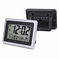 LCD Digitaler Wecker mit Großem Display, Tisch- und Wanduhr mit Temperaturanzeige, Kalender, Tag und Datum, 12/24-Stunden-Anzeige für Zuhause und Büro
