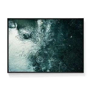 wall art wall art City and map Accumulated rain painting with frame