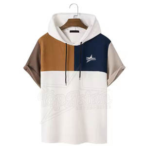 Camiseta con capucha personalizada para hombre, ropa de calle de algodón de manga corta, Jersey, camiseta con capucha de suministro de fábrica - Product Image 6