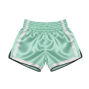 Traditional Style Satin Embroidered Fight <b>Short</b> For Muay Thai With Customizable Front Blank <b>Patch</b> For Authentic Muay Thai <b>Shorts</b> - Product Image 1