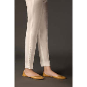 Pantalon droit respirant taille mi-haute avec boutons décoratifs 48 - Product Image 3