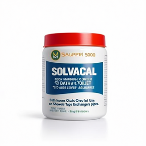 Solvacal 500g Strong Descaling Powder for Bath & Toilet Includes <b>Gloves</b> for Use on Showers Taps Exchangers Pipes - Product Image 2