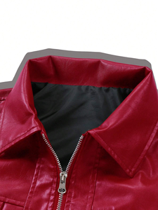 Chaqueta de motorista de invierno para hombre, chaqueta informal de cuero PU con cierre de cremallera, abrigos de otoño, talla europea para montar en motocicleta, chaquetas de cuero - Product Image 5