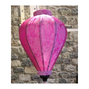 Lanterne en soie pliable du Vietnam Lanterne suspendue en tissu de soie vietnamienne éclairée - Product Image 1