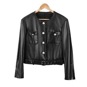 Chaqueta Bomber de piel de oveja genuina para mujer Premium 2024 prendas de vestir exteriores de moda - Product Image 1