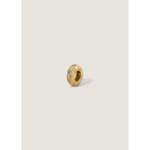 Pendentif Anniversaire Pierre de Naissance Aigue-marine Fait Main en Or Rose avec Sertissage Clos Motif Goutte d'Eau et Placage Rhodium - Product Image 1
