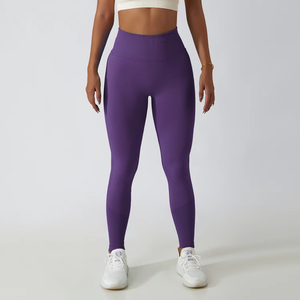 2025 Logo personnalisé solide Fitness vêtements de Yoga taille haute Leggings de gymnastique femmes entraînement doux extensible respirant pantalon écologique - Product Image 4