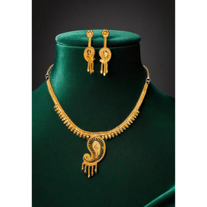 ชุดต่างหูสร้อยคอพร้อมจี้ชุบทอง22K สำหรับผู้หญิงชุดเครื่องประดับสร้อยคอต่างหู - Product Image 1