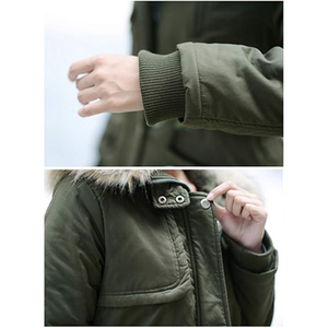 เสื้อกันหนาวมีฮู้ดสำหรับผู้หญิง, ใหม่ฤดูหนาวสีพื้น - Product Image 5