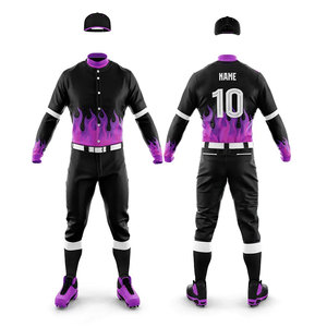 Factory Wholesale Custom Label Printed Professional Design Fashionable <b>Baseball</b> Uniforms Breathable Quick Dry 100% Polyester - Product Image 1