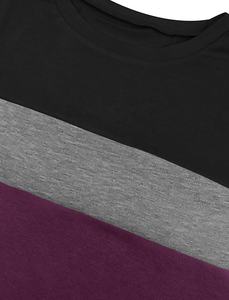 Camisetas de manga corta para mujer, ropa informal a la moda con cuello redondo de bloque de Color, Tops de verano, camisetas holgadas Multicolor - Product Image 4