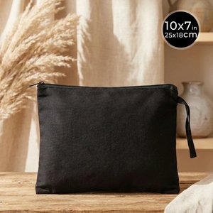 Women's Black Cotton <b>Wristlet</b> Clutch Pouch 10 7 Inches (25 18 Cm) - Product Image 2