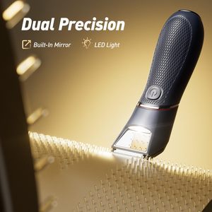 Tondeuse Électrique Étanche pour Hommes, Corps et Poils Pubiens, Utilisation Humide/Sèche avec Lumière LED, Lames en Céramique, pour Aisselles, Poitrine, Jambes - Product Image 6