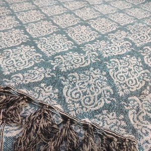 Manta de Jacquard con patrón de Damasco personalizable, suave y portátil, al aire libre para dormitorio, regalo de vacaciones, venta al por mayor - Product Image 3