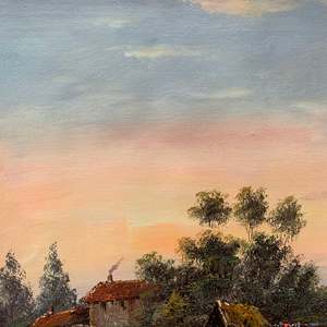 20 \ "X 24 \" pittura a olio dipinta a mano arte murale su tela con cornice di Design classico per soggiorno - Product Image 3