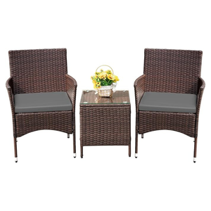 Homall 3 Pieces Outdoor Wicker Furniture Set for Balcony and Poolside - Product Image 1