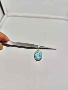 Pendentif larimar naturel de qualité supérieure, pendentif en argent sterling 925, pendentif en pierres précieuses, pendentif ovale OEM - Product Image 4