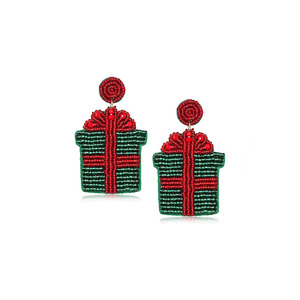 Meilleur nouveau Noël coloré boucles d'oreilles en argent plaqué or géométrique numéro forme conception religieuse diamant perle accessoirisé goutte - Product Image 1